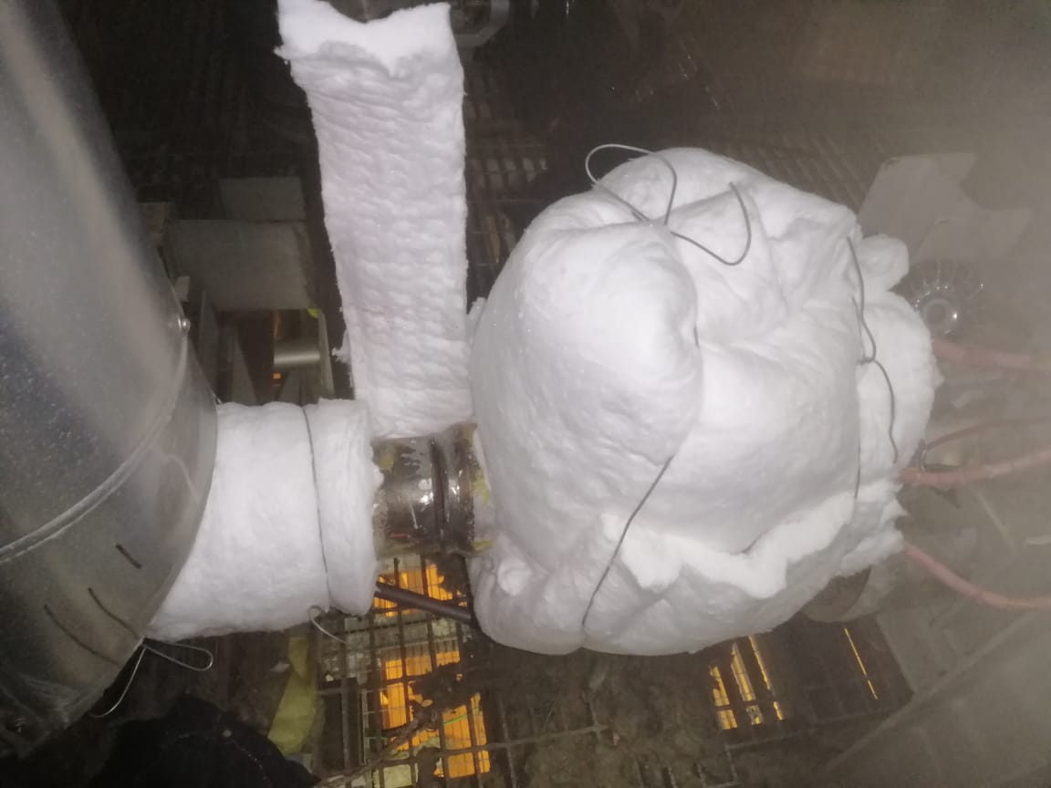 Ceramic fiber insulation installation